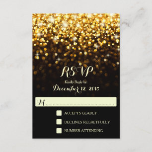 Glitz preto Dourado RSVP Wedding Glam de Hollywood