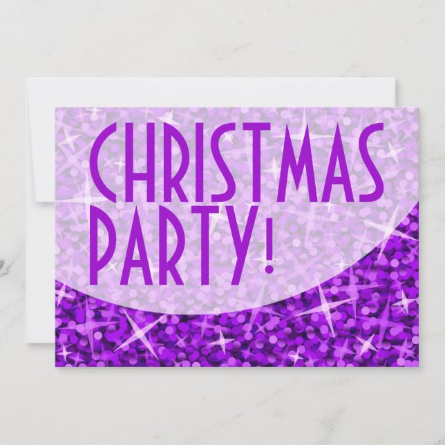 Glitz Purple Curva Convite 'Festa de Natal' (Frente)