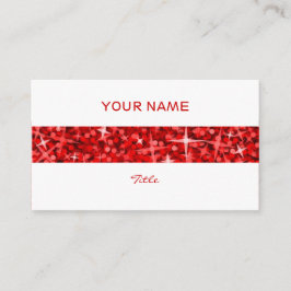 Glitz Red stripe cartão de visita branco para trás