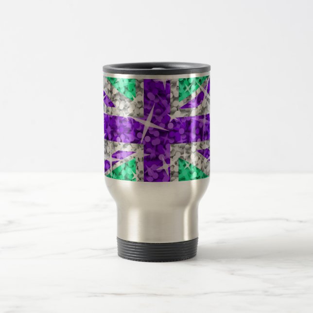 Glitz UK Purple caneca de viagem (Centro)