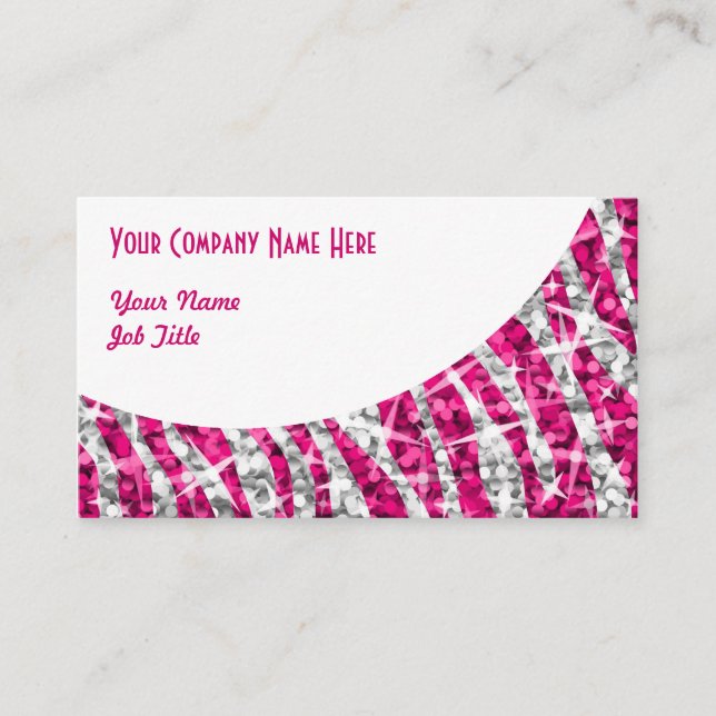 Glitz Zebra cartão de visita (Frente)