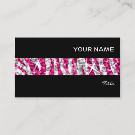 Glitz Zebra cartão de visita preto-e-rosa