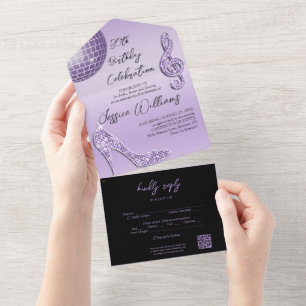 Glitzy Lilac e aniversário de 30 anos preto Código