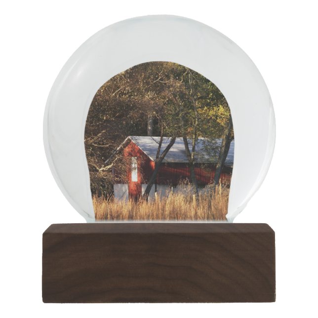 Globo De Neve Fall Barn em Maryland Central (Frente)