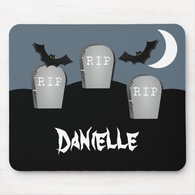Gloomy Graveyard Halloween Mousepad (Frente)