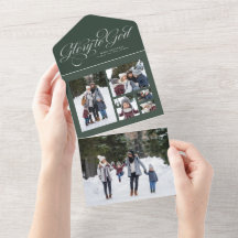 Glória a Deus Foto de Natal colagem de férias verd