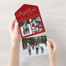 Glória a Deus Foto de Natal colagem religiosa verm
