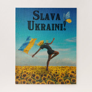 Glória à Ucrânia! Slava Ucraniano! Quebra-cabeça d