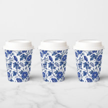 Glórias da Manhã Azul Cobalto Branco Estilo Delft