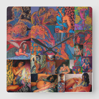 Glorioso Nudes! Relógio de Parede Acrílico Quadrad