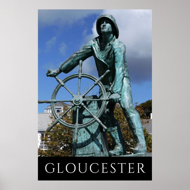 Gloucester MÃE Pescador Monumento Poster (Frente)