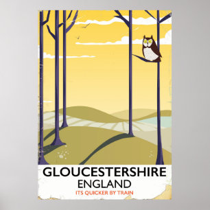 Gloucestershire, England Train poster de viagens.