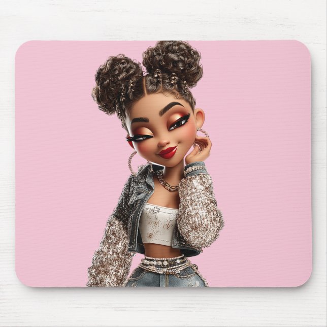 Glow Getter Mousepad | Sparkle Denim Glam (Frente)