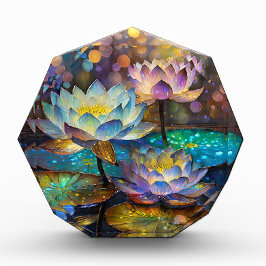Glowing Lotus Flowers Trio
