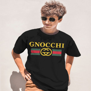 Gnocchi comida engraçada Designer Logotipo Camisa