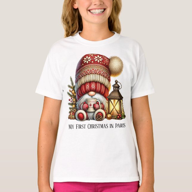Gnome Christmas Coco Long Girls T-shirt (Frente)
