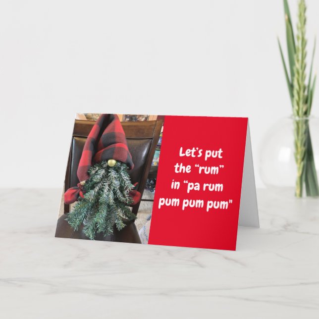 GNOME DIZ **HUMOR RUM** NO CARTÃO DE NATAL (Frente)