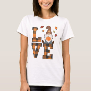Gnome Fall Love Womens T-Shirt