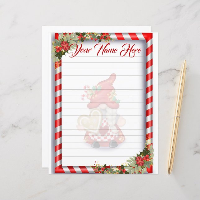 Gnome Lined de Natal (Frente/Verso In Situ)