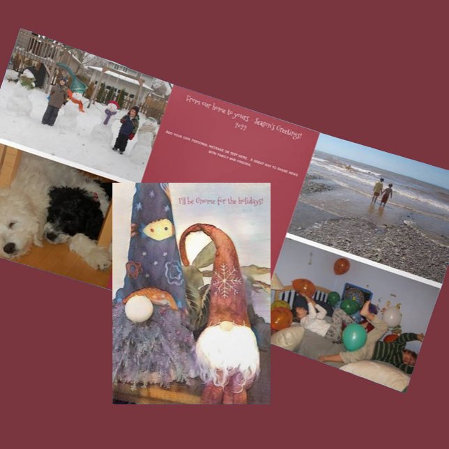 Gnome para Feriados Cartão de Feriado Triplo Editá (Criador carregado)