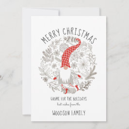 Gnome Para O Cartão Plana De Natal Elf De Férias