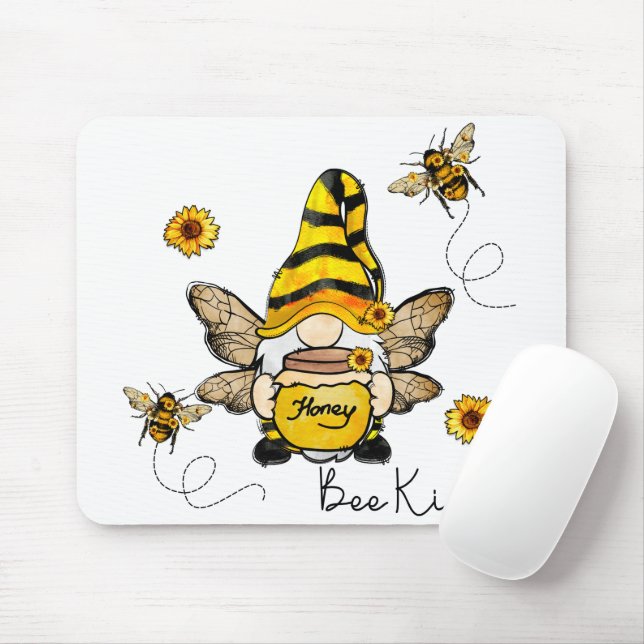Gnomo Bee Kind Sunflower Mousepad (Com mouse)