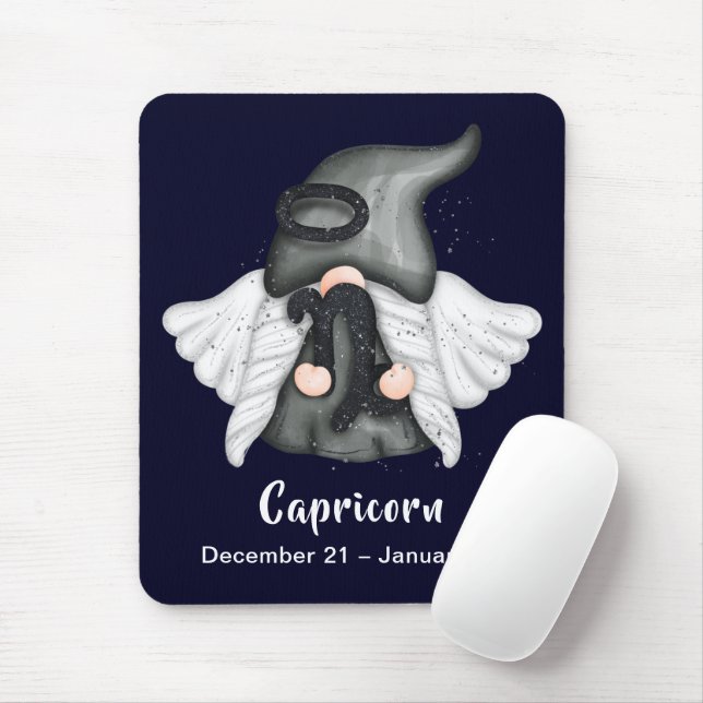 Gnomo Capricorn Astrology Sinal Angel Mouse Pad (Com mouse)