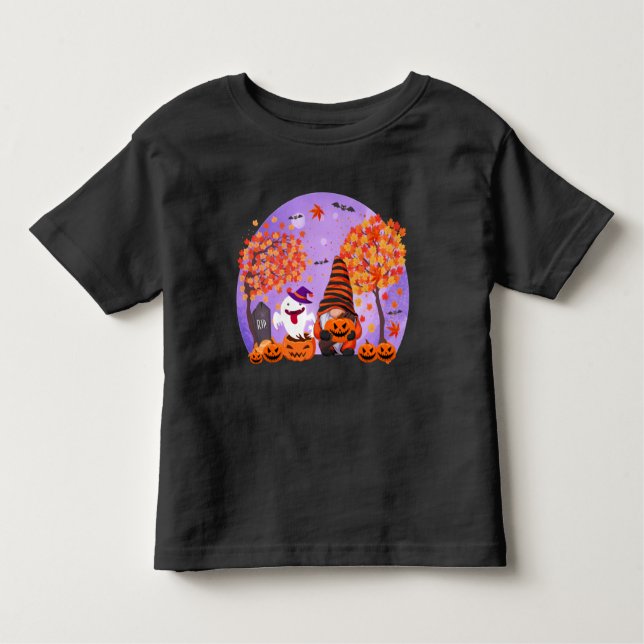 Gnomo De Halloween E T-shirt Ghost Toddler (Frente)