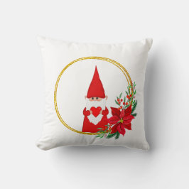 Gnomo de Natal em almofada branca