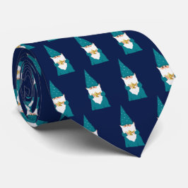Gnomo de Natal Feiticeiro em Gravata Azul-Marinho