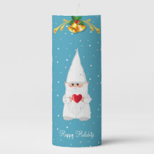 Gnomo de Natal Fofo em Pilar Azul Safira Claro