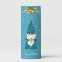 Gnomo de Natal Fofo em Pilar Azul Safira Claro