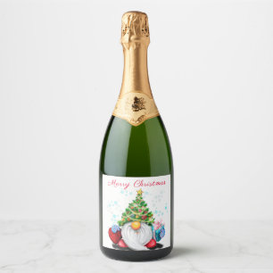 Gnomo de Vinho Espumante de Natal com Presente