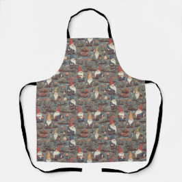 Gnomo Garden All-Over Impressão Apron