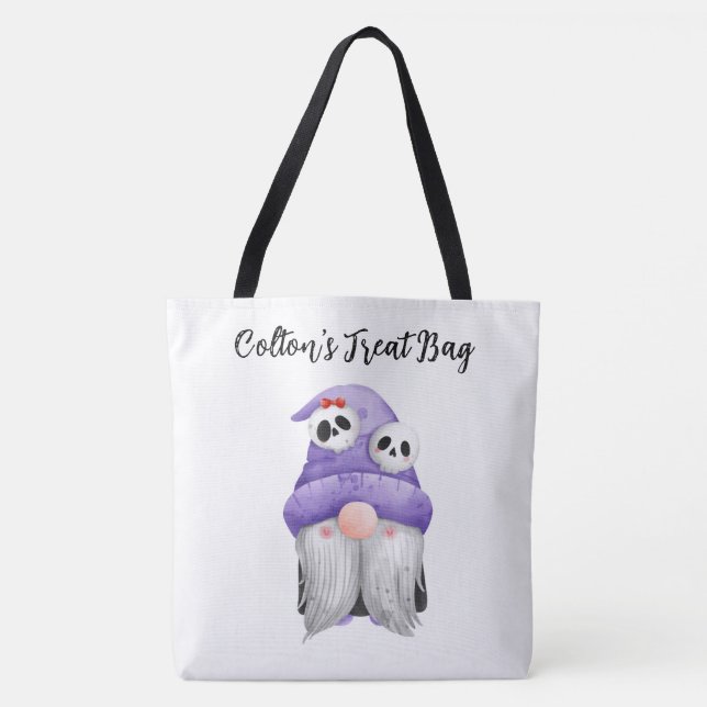 Gnomo Personalizado ou Trate Tote Bag (Frente)