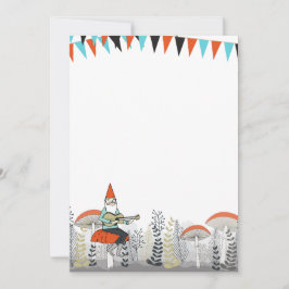 Gnomo que joga o convite da guitarra