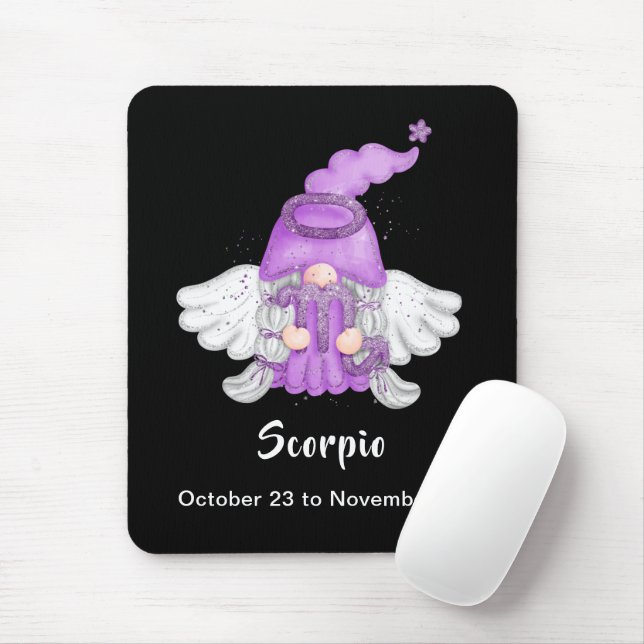 Gnomo Scorpio Astrology Sinal Angel Mouse Pad (Com mouse)