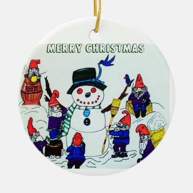 GNOMOS BONECO DE NEVE, enfeites de natal (Frente)