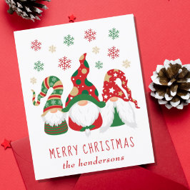 Gnomos Cute Orçamentário Cartão de Férias de Natal
