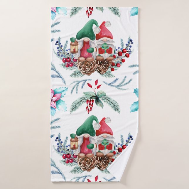Gnomos de Casal de Aquarela Conjunto de Toalhas de (Toalha de Banho)
