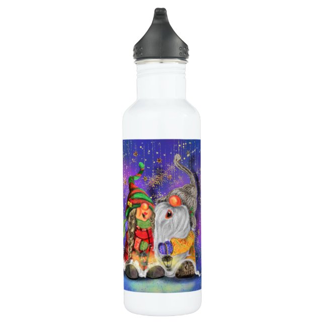 Gnomos de Casal de Garrafa de Água de Natal Cantan (Direita)