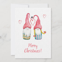 Gnomos de Natal Fofos Gêmeos Arte Aquarela