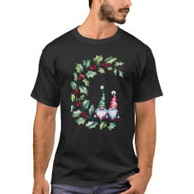 Gnomos De Natal Na Camiseta Holly Berry Twig