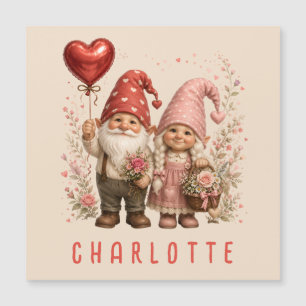 Gnomos do Dia dos Namorados Florais Personalizados