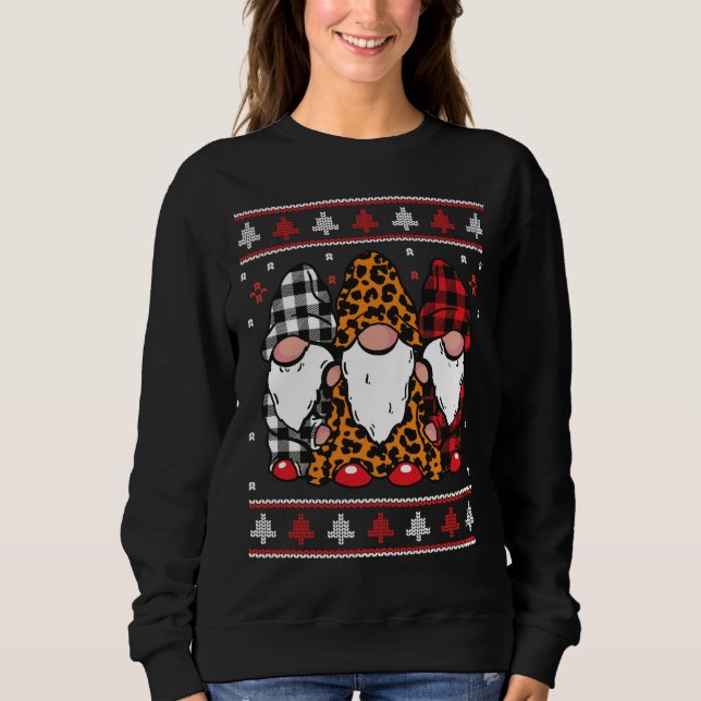 Gnomos Engraçados Gnomos de Natal Gnomos em Suéter (Frente)