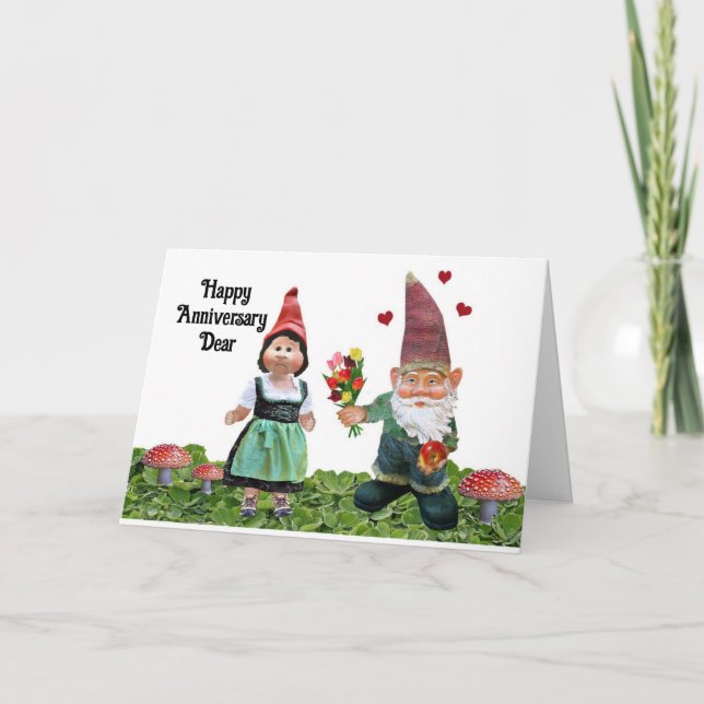Gnomos Feliz Aniversário Cartão de Saudação (Frente)