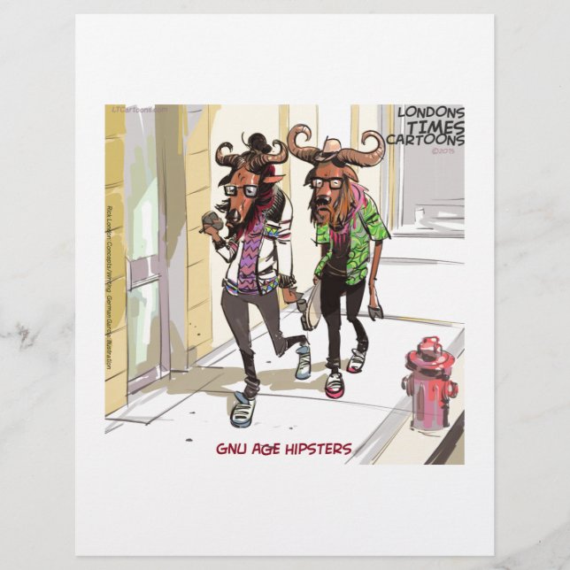 Gnu Idade Hipsters Engraçado (Frente)