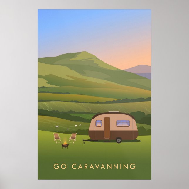Go Caravanning Travel Poster (Frente)