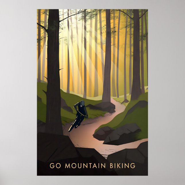 Go Mountain Biking Travel Poster (Frente)