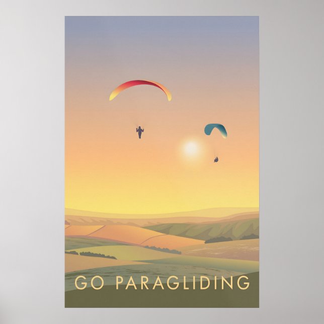 Go Paragliding Travel Poster (Frente)